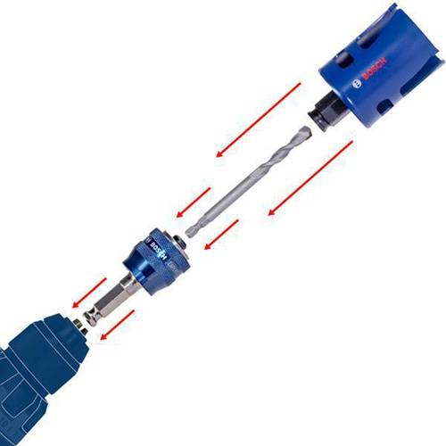Aufnahmeschäfte für Lochkreissägen 2608902029 Ausführung Power Change Schaft 6-kant (11 mm) Zentrierbohrer ohne (für 6-k