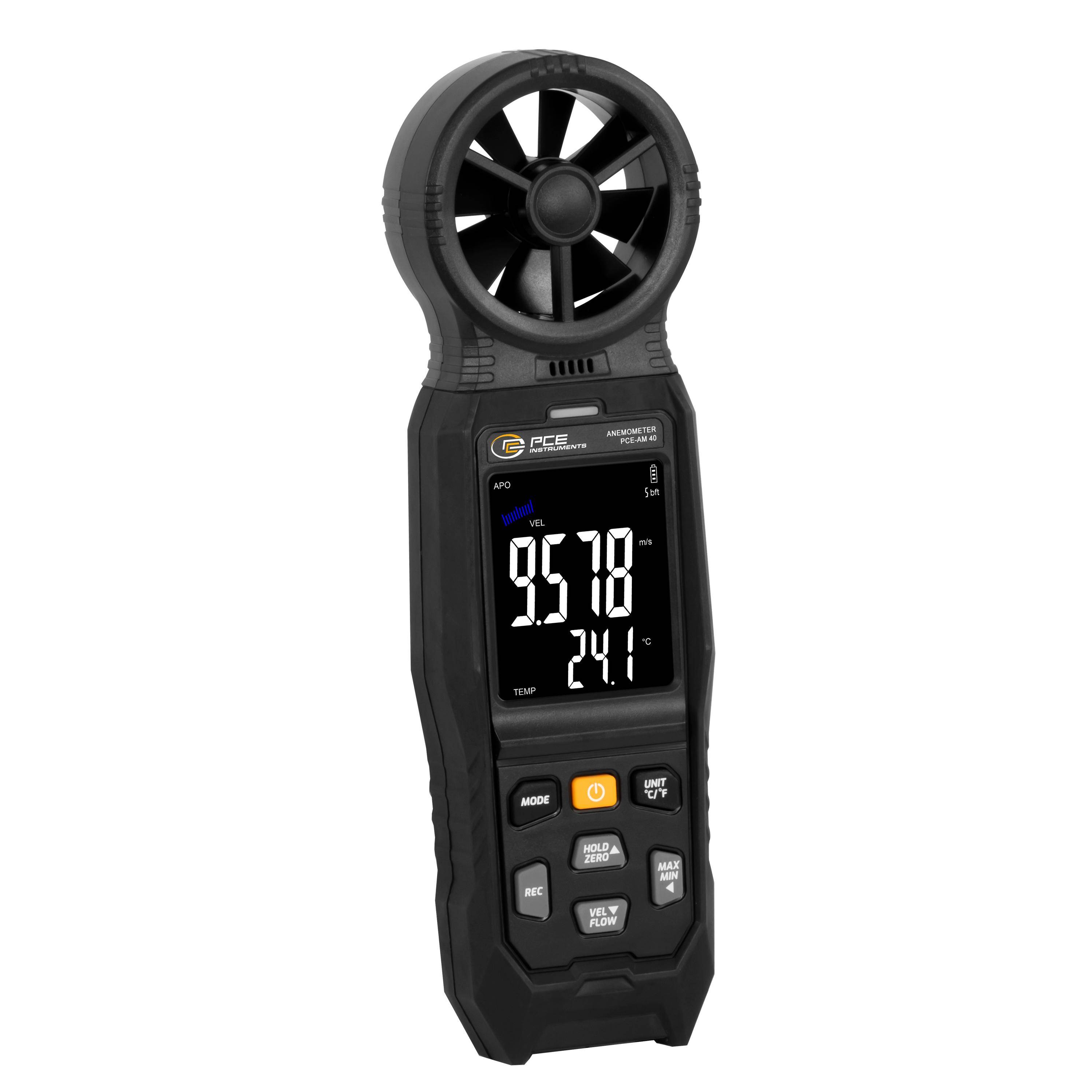 PCE Instruments PCE-AM 40 Anemometer 1 bis 162 km/h mit Temperaturmessfunktion, mit USB-Schnittstelle