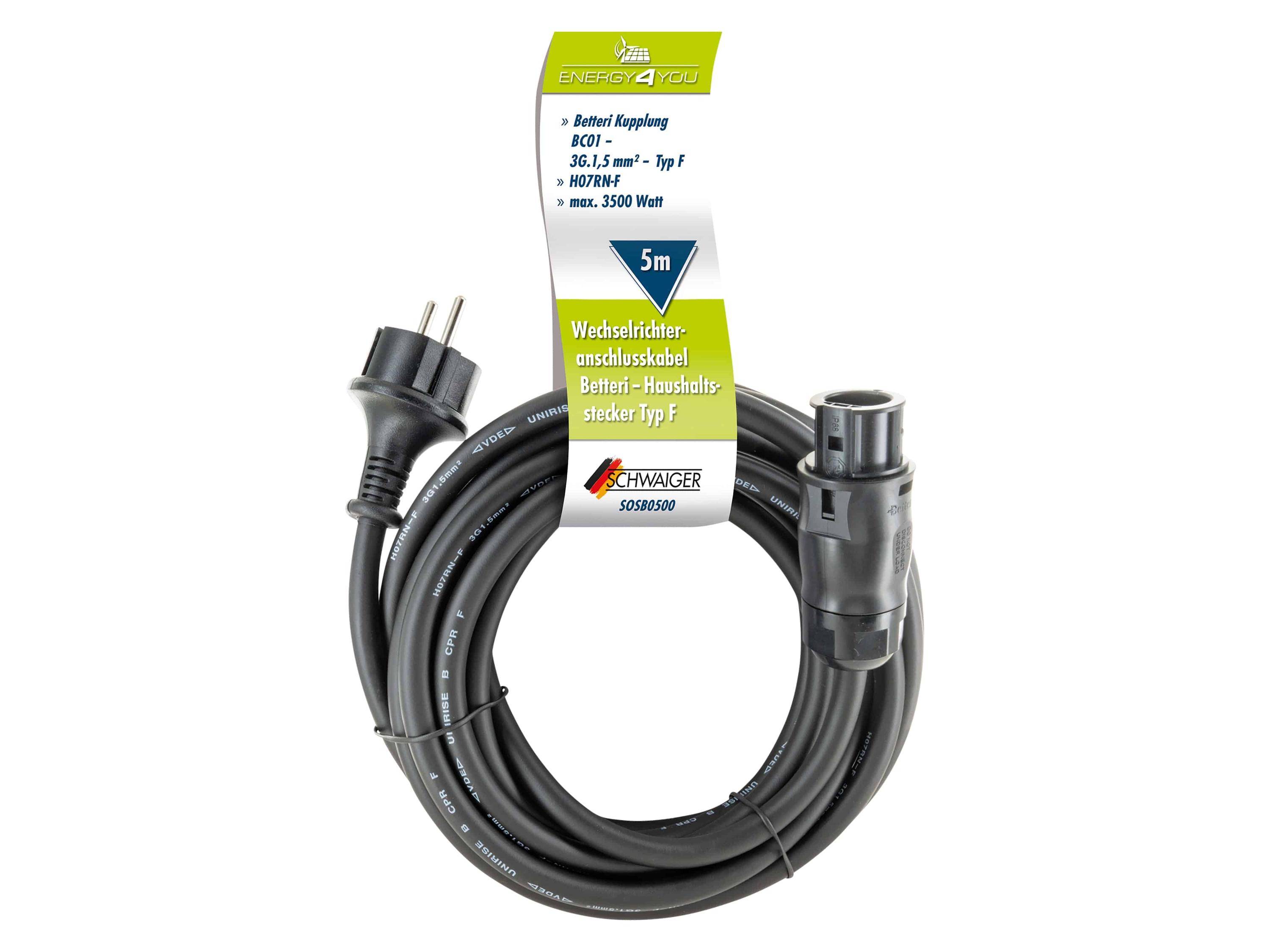 Schwaiger Stromkabel - power CEE 7/7 (M) zu 3-polig (W)