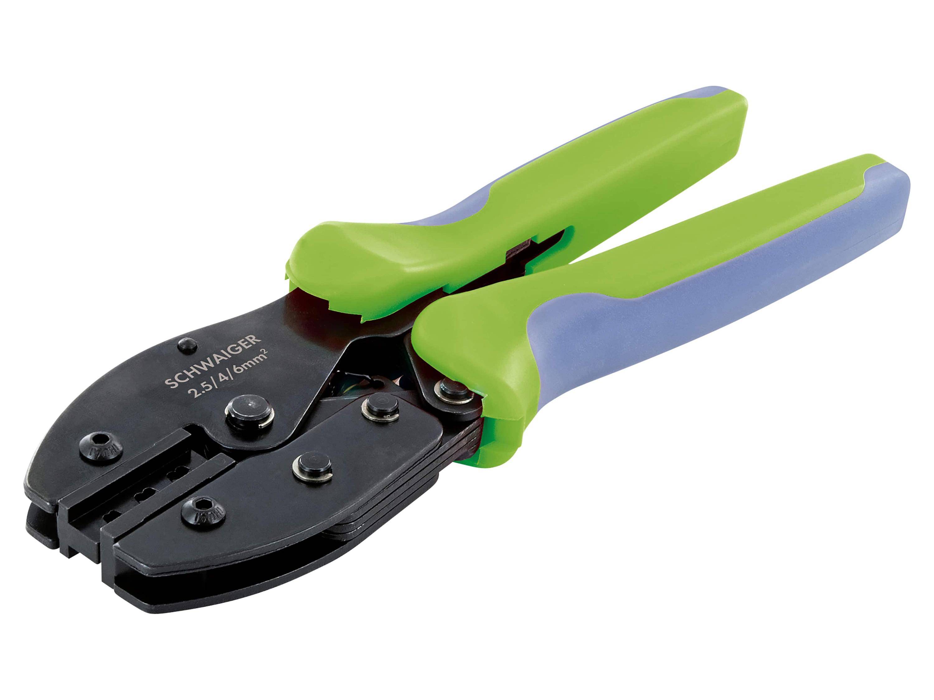 Schwaiger Crimpzange Solar Stecker 2,5-6mm gummiert Griffe