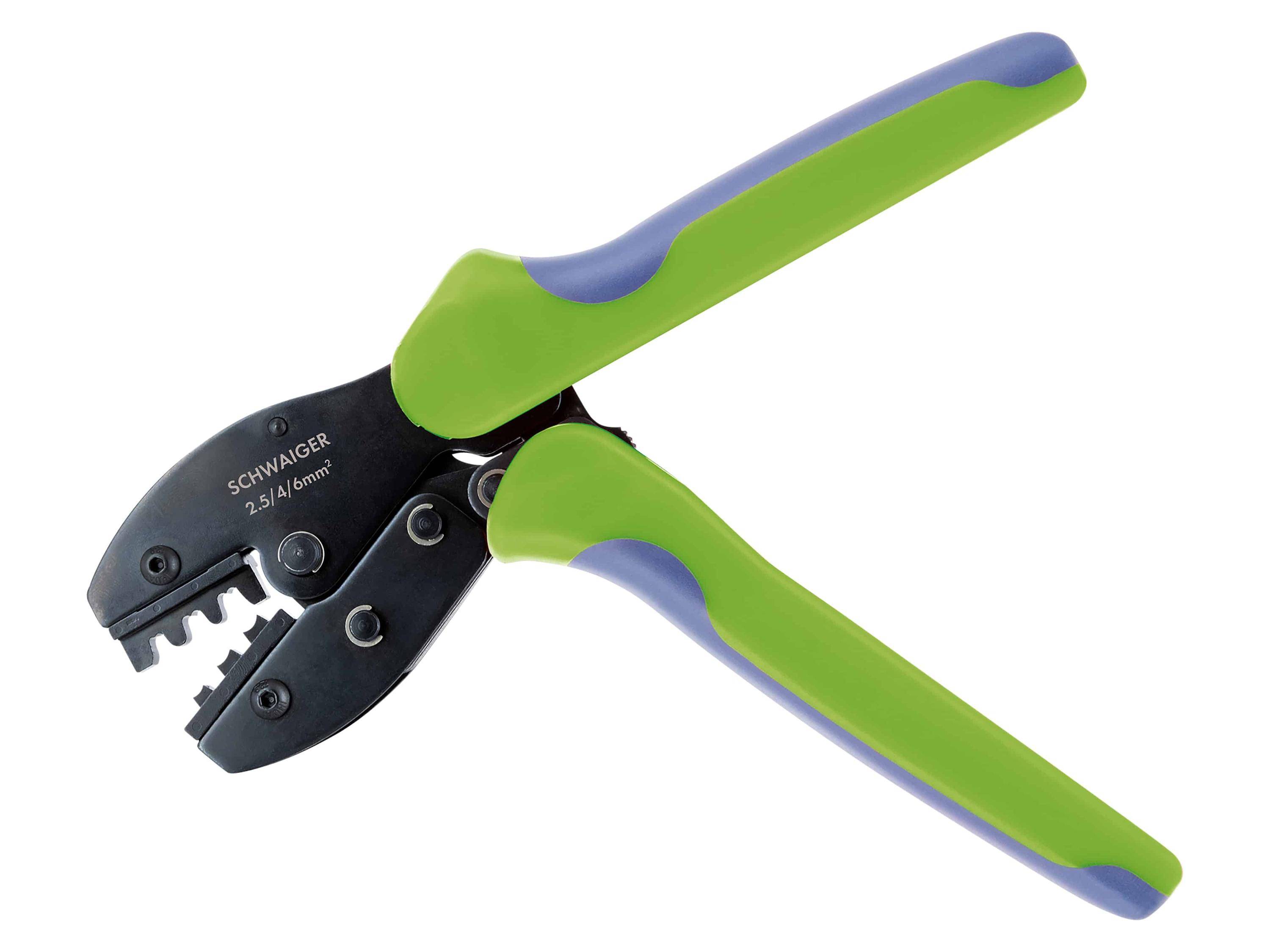 Schwaiger Crimpzange Solar Stecker 2,5-6mm gummiert Griffe