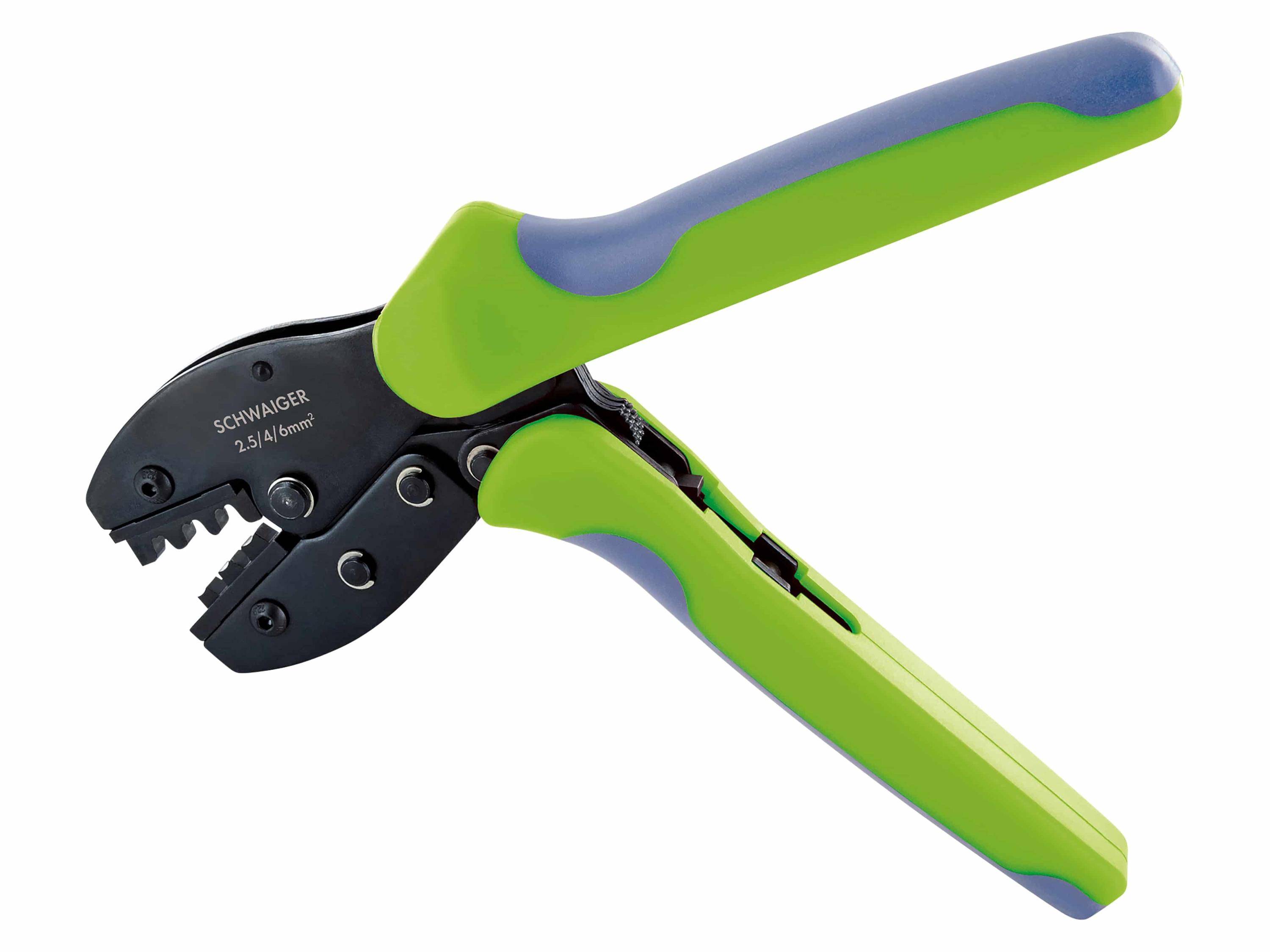 Schwaiger Crimpzange Solar Stecker 2,5-6mm gummiert Griffe