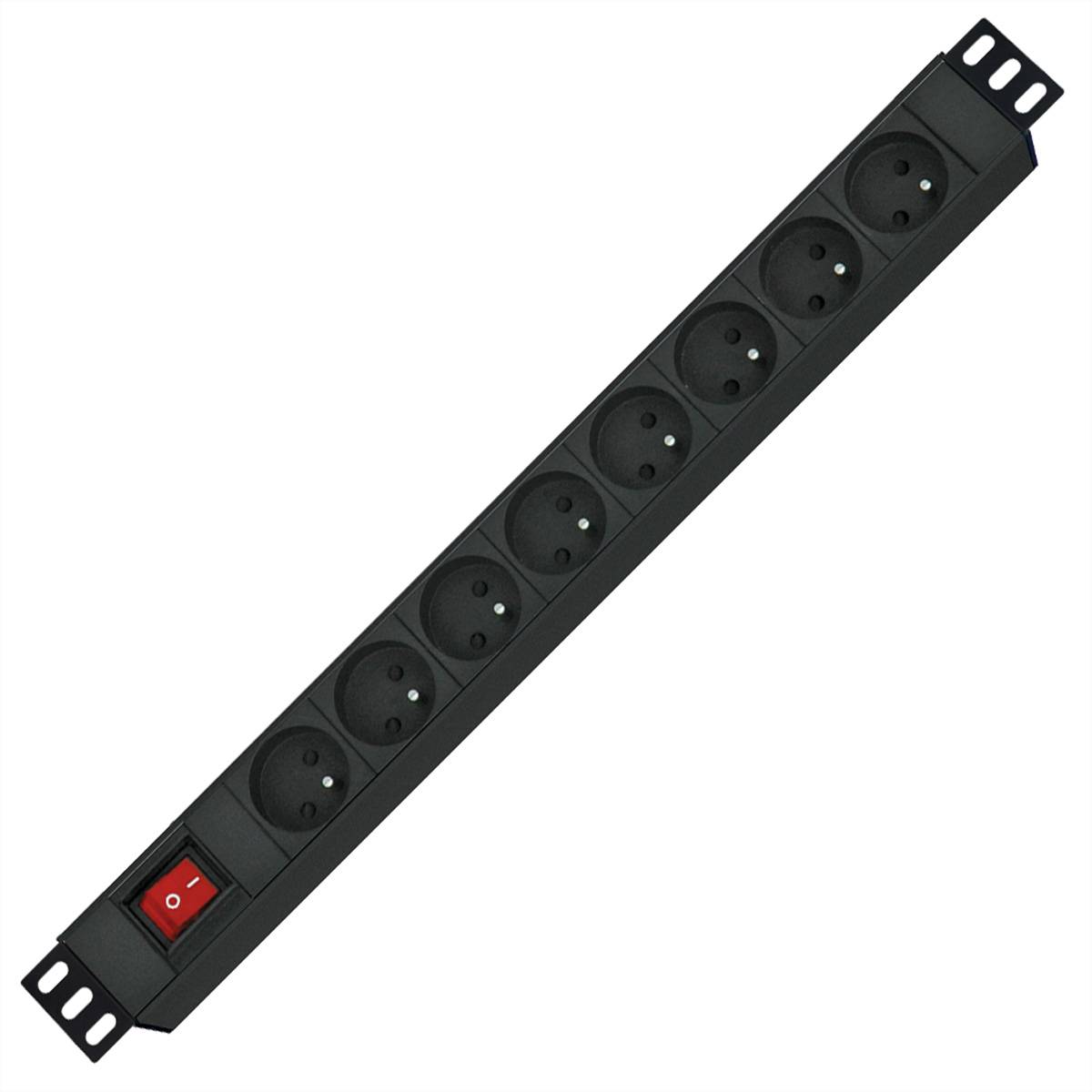 Roline 19-Zoll-Steckdosenleiste 8fach, mit Ein-/Aus-Schalter, UTE-Version, schwarz, 1,8m