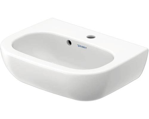 DURAVIT Handwaschbecken D-Code 45 x 34 cm weiß glänzend mit schmutzabweisende Beschichtung WonderGliss 07054500002