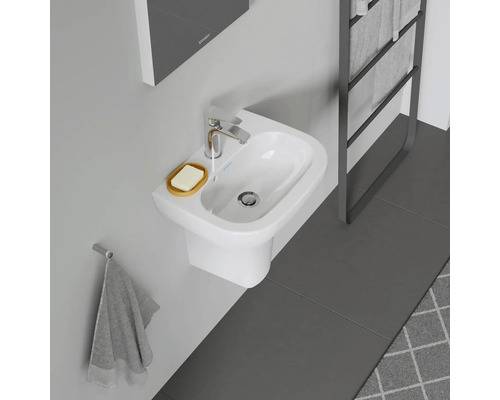 DURAVIT Handwaschbecken D-Code 45 x 34 cm weiß glänzend mit schmutzabweisende Beschichtung WonderGliss 07054500002