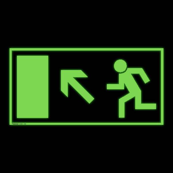 Rettungsweg links aufwärts Safety Marking Rettungsschild, Folie, 30x15 cm BGV A8 E13