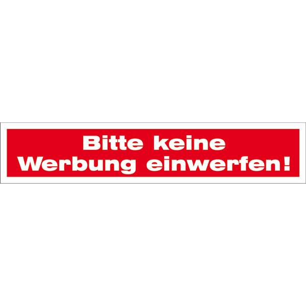 Hinweisschild - Gewerbe und Privat, Bitte keine Werbung einwerfen, Größe: 4x4cm