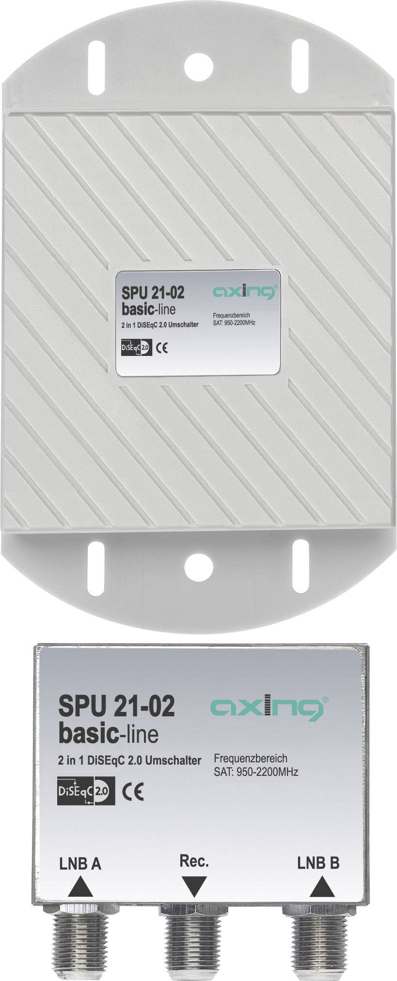 axing SPU 21-02 - Kabelkombinierer - 47 - 2200 MHz - Grau - Silber - 120 mm - 30