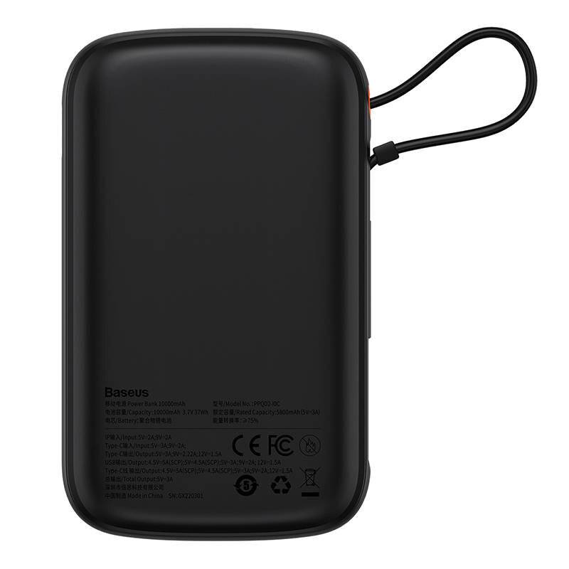 Powerbank Baseus Qpow PRO mit Kabel, 10000mAh, 22.5W (Schwarz)