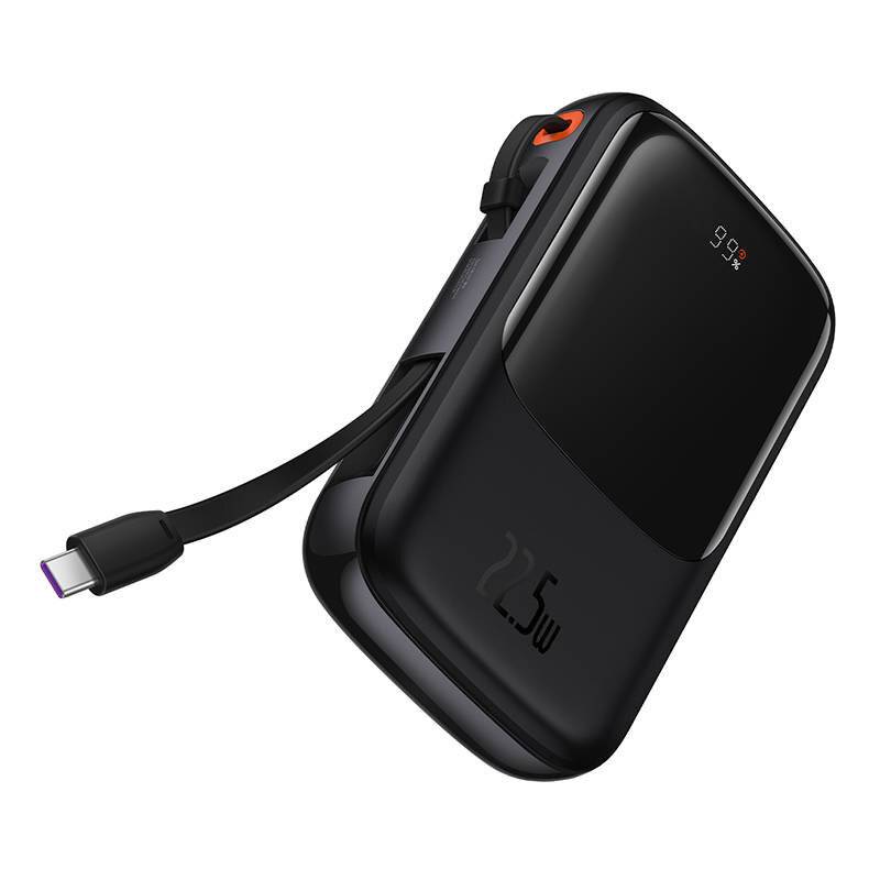 Powerbank Baseus Qpow PRO mit Kabel, 10000mAh, 22.5W (Schwarz)