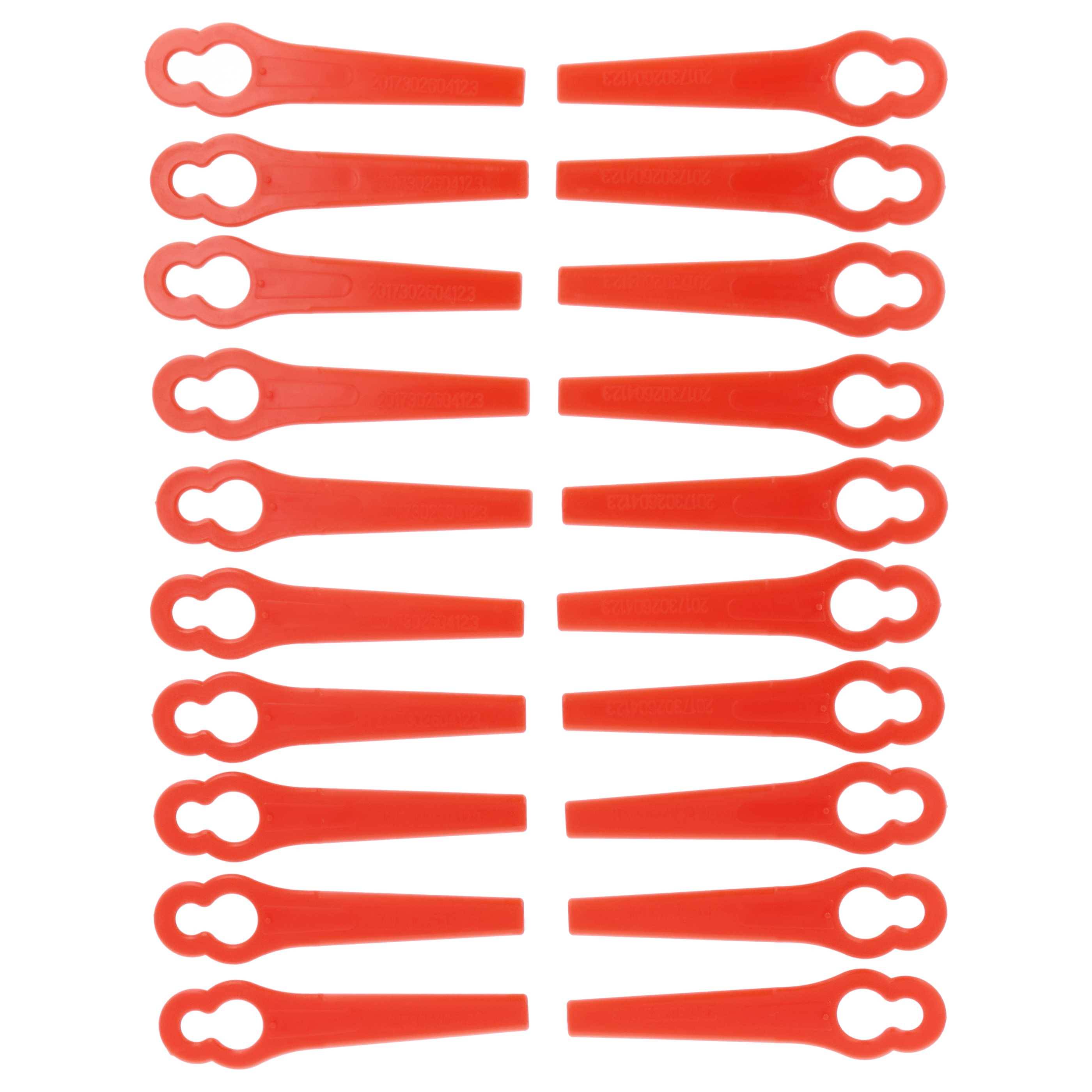 vhbw 20x Ersatz-Messer Ersatz für Recharge Tools GTB-20 für Rasentrimmer - Ersatzklinge Rot, Kunststoff