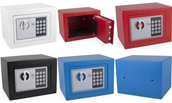 pavo Mini-Tresor, mit Elektronikschloss, rot