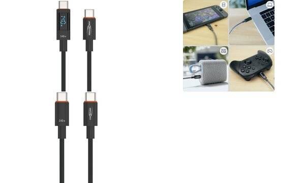 ANSMANN Daten- & Ladekabel mit Display, USB-C - USB-C, 2,0 m (18006388)