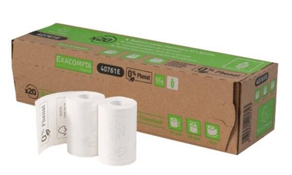 Exacompta , Thermorolle 1-lagig, B57xø40 Mm, Rückseitig Bedruckt, 55g - Weiss - Neu, 55 g/m², Weiß,