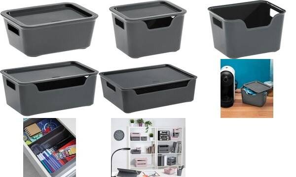 cep Aufbewahrungsbox Bella 4,22 l - 18,0 x 28,0 x 11,0 cm grau