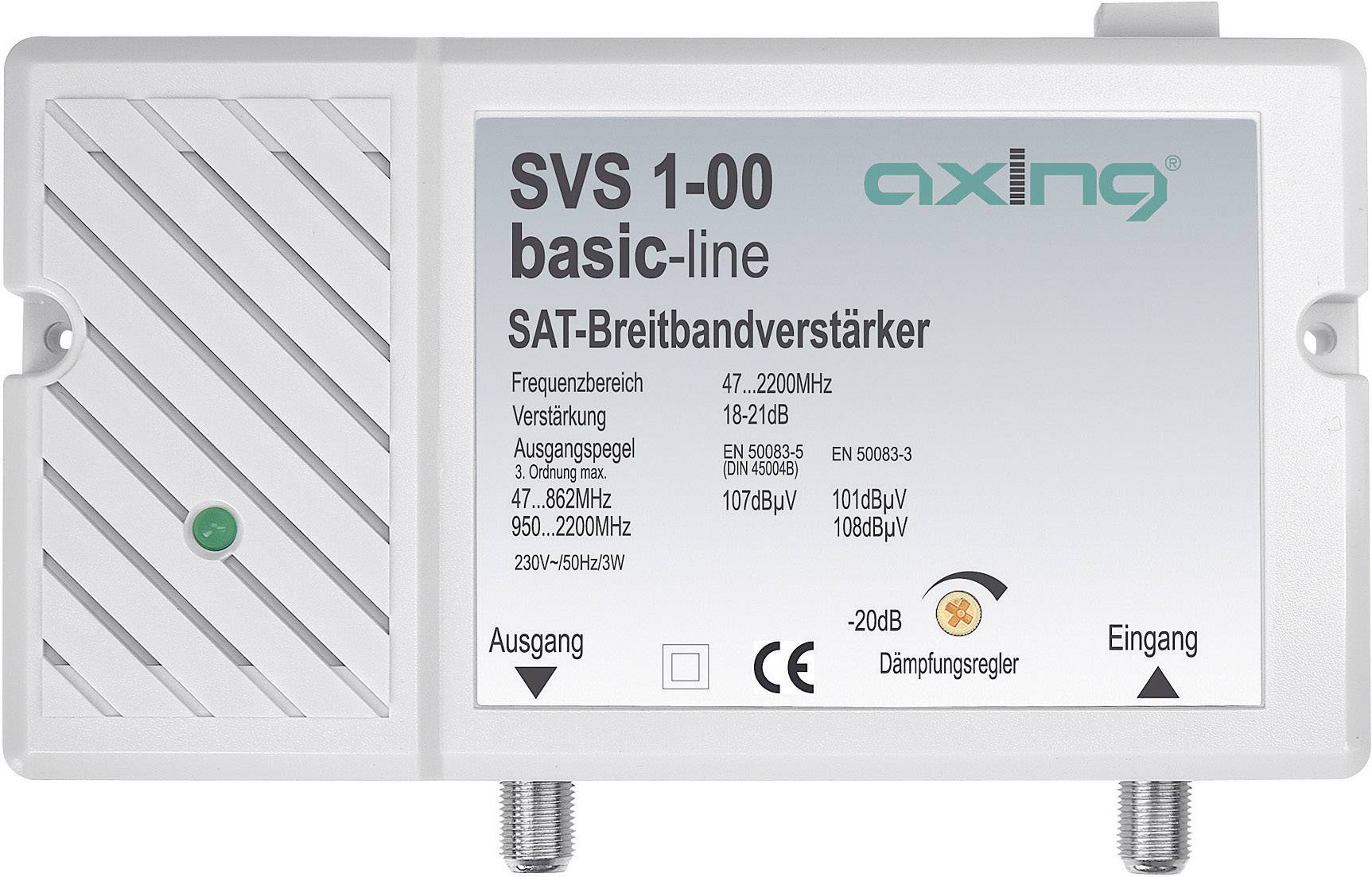 Axing SVS 1-00, 3 W, 0.047 - 0.826 GHz, 230 V, 50 Hz, 160 x 100 x 45 mm