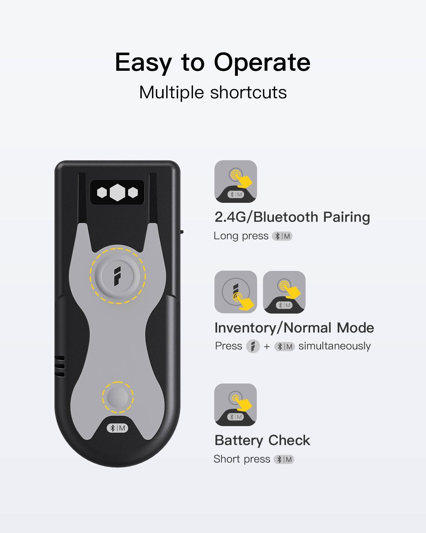 Inateck Barcodescanner 43 gray[BCST-43_gray] - Barcode-Scanner