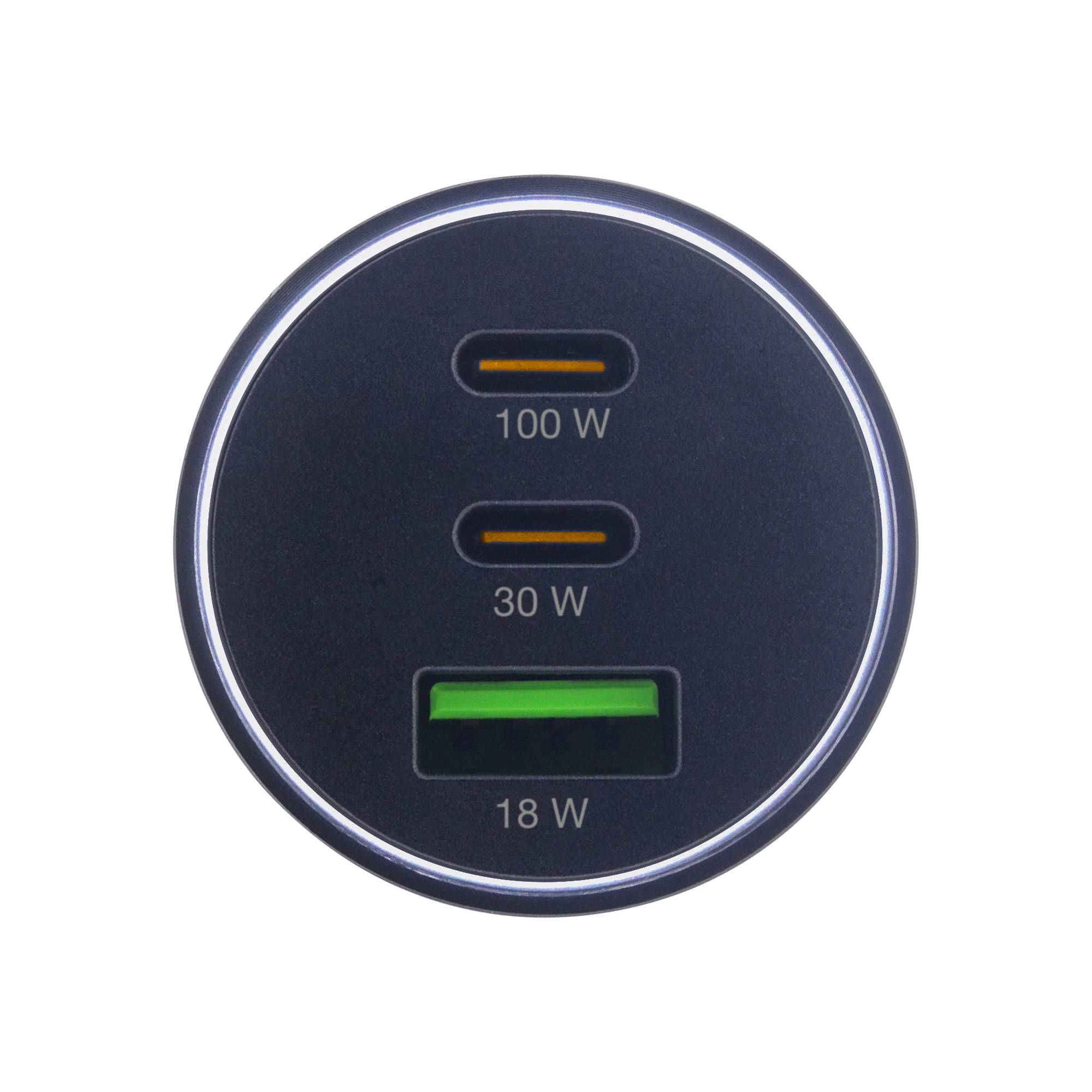 InLine® USB KFZ Stromadapter Power Delivery, 2x USB-C + QC 3.0 USB-A, schwarz