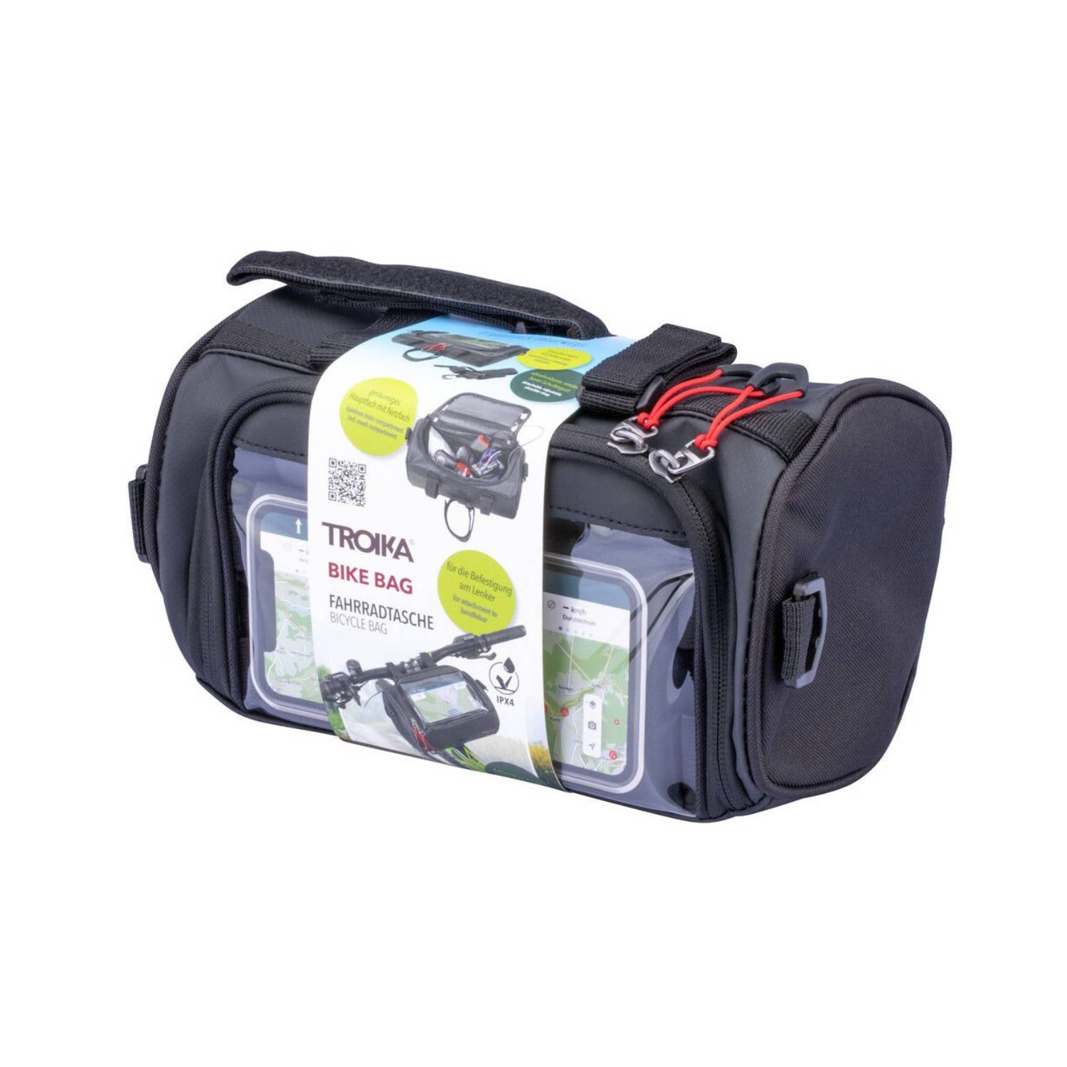 Troika BKB30/BK, Vorderseite, Fahrradtasche, Nylon, PVC, Plane, Schwarz, 4 l, 5 kg