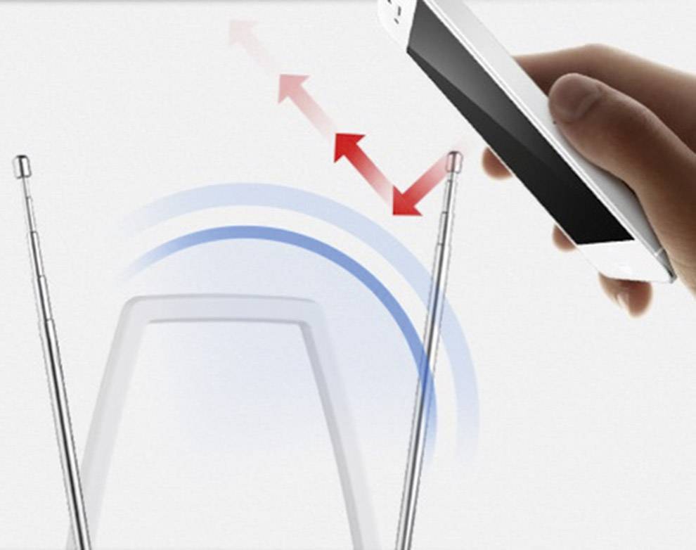 One For All SV 9365 Aktive DVB-T/T2-Teleskopantenne Innenbereich Verstärkung: 46 dB Weiß