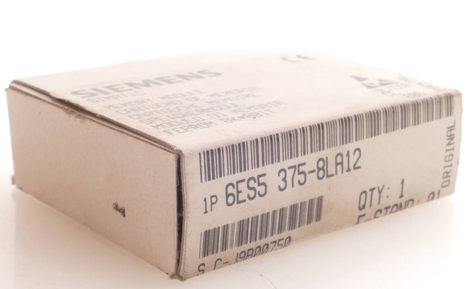 Siemens 6ES5375-8LA12 Siemens 4025515053323 SIMATIC S5,375 MEMORY SUBMODULE FLASH EPROM, 8 KBYTES FOR PROGRAMMING STEP 5