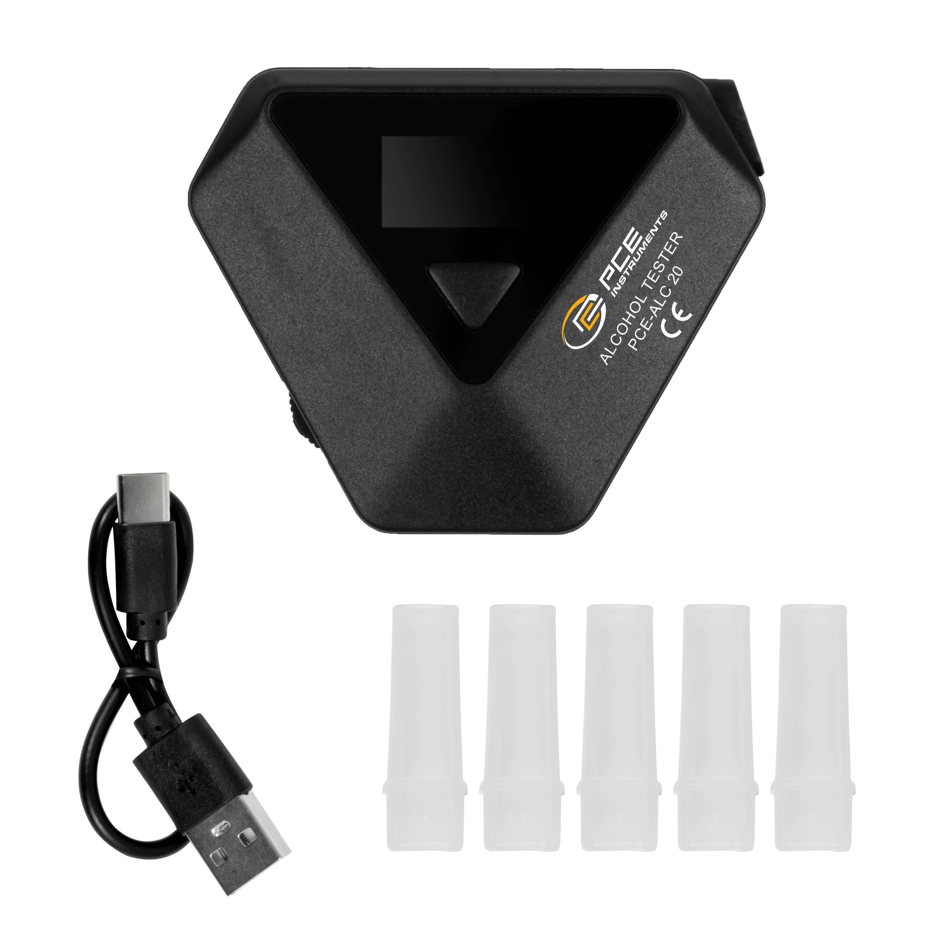 PCE Instruments PCE-ALC 20 Alkoholtester Schwarz 0 bis 400 mg/ml inkl. Display