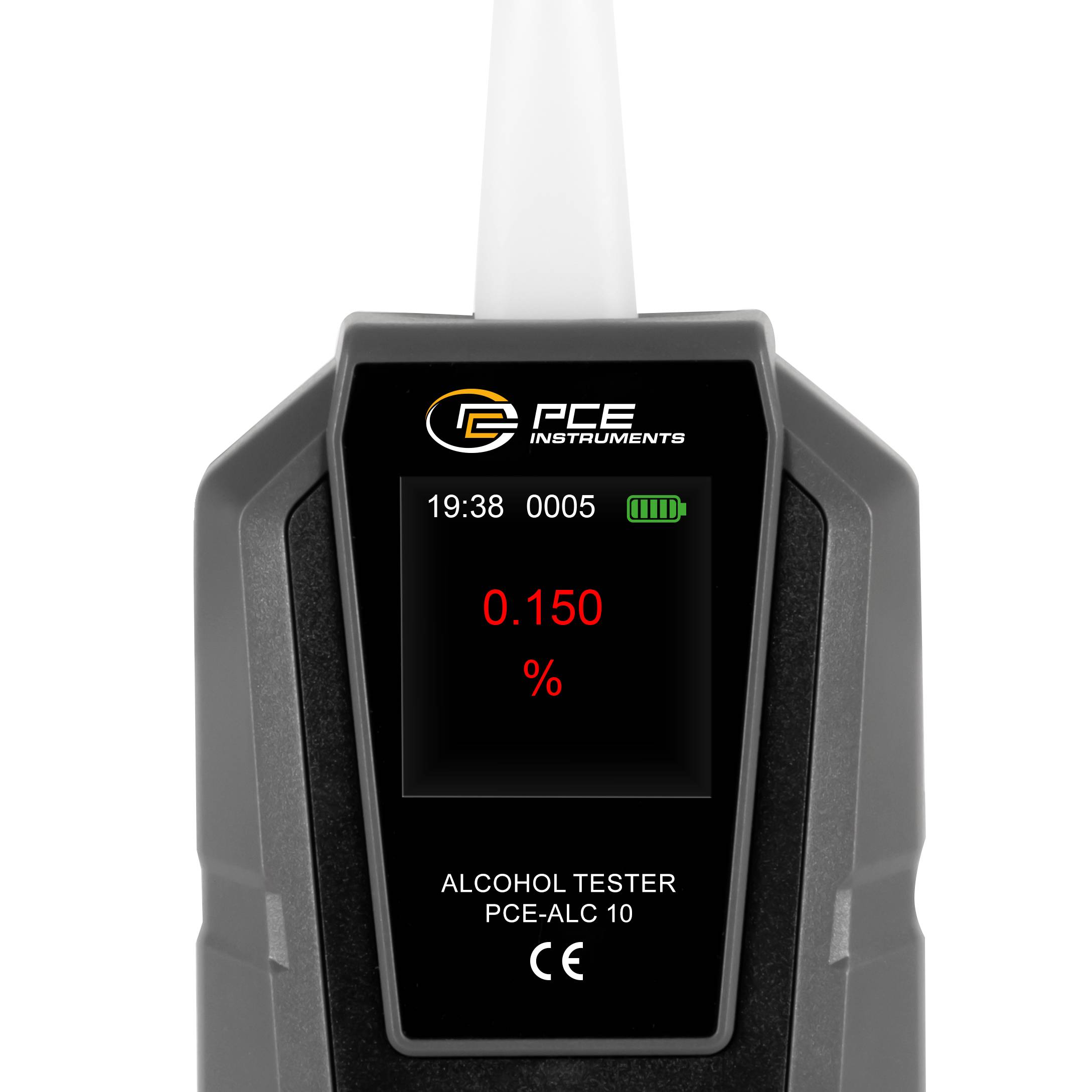 PCE Instruments PCE-ALC 10 Alkoholtester Schwarz 0 bis 0.4 ‰ Countdown-Funktion, inkl. Display