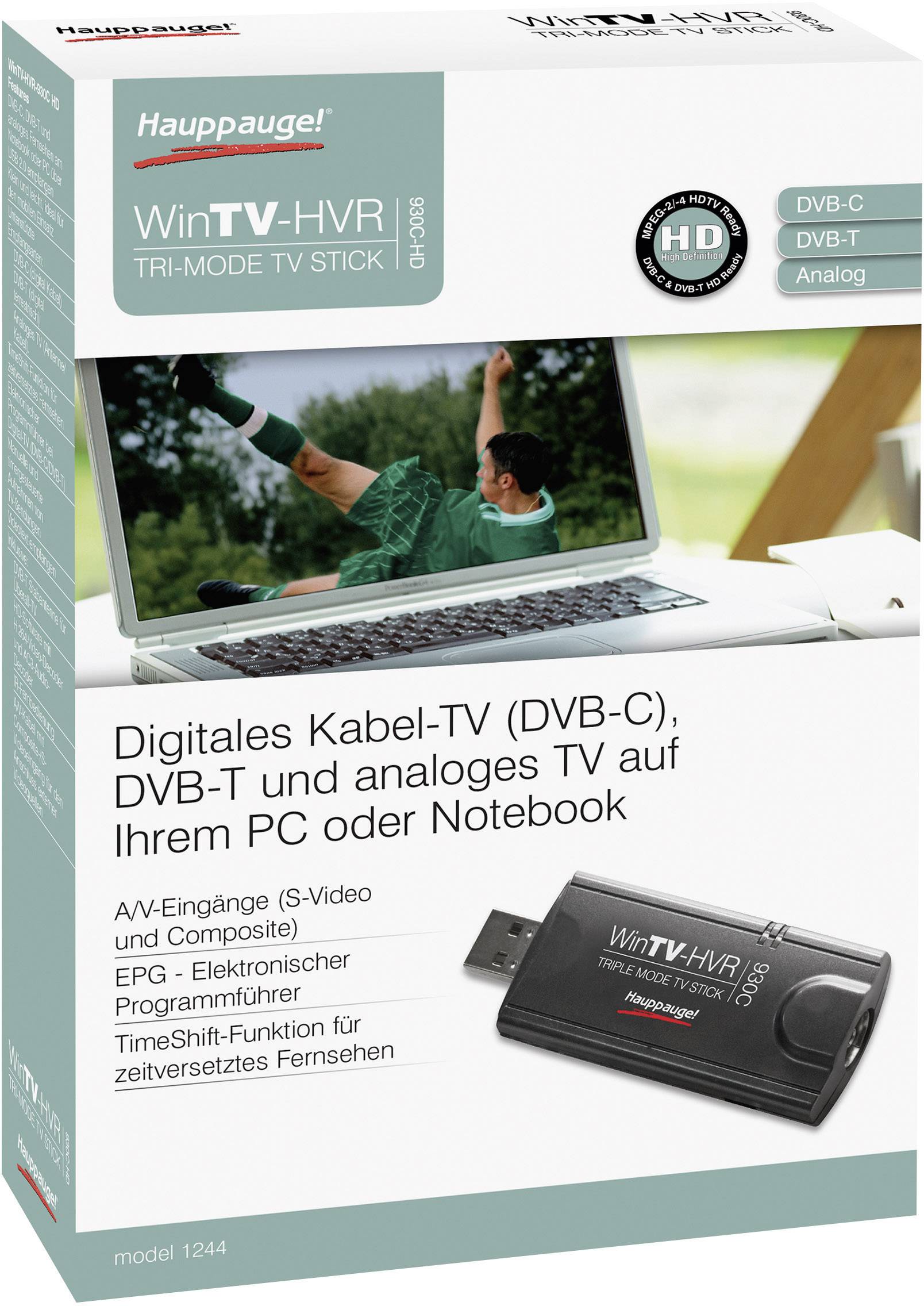 Hauppauge HVR 930C-HD DVB-T, DVB-C TV-Stick mit DVB-T Antenne, mit Fernbedienung, Aufnahmefunktion Anzahl Tuner: 1