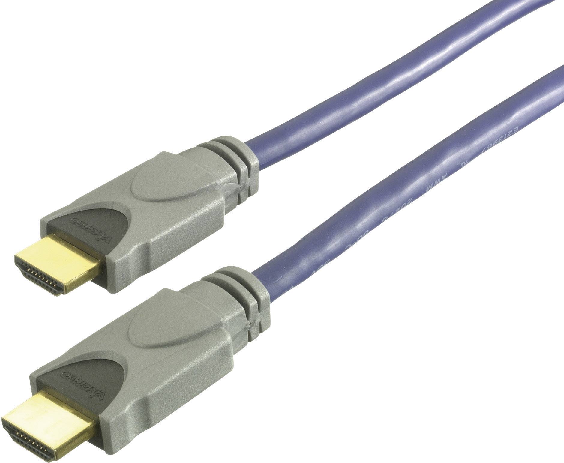Sound & Image HDMI Anschlusskabel 5.00 m Blau 50334 High Speed mit Ethernet vergoldete Steckkontakte, Audio Return Channel HDMI-Kabel