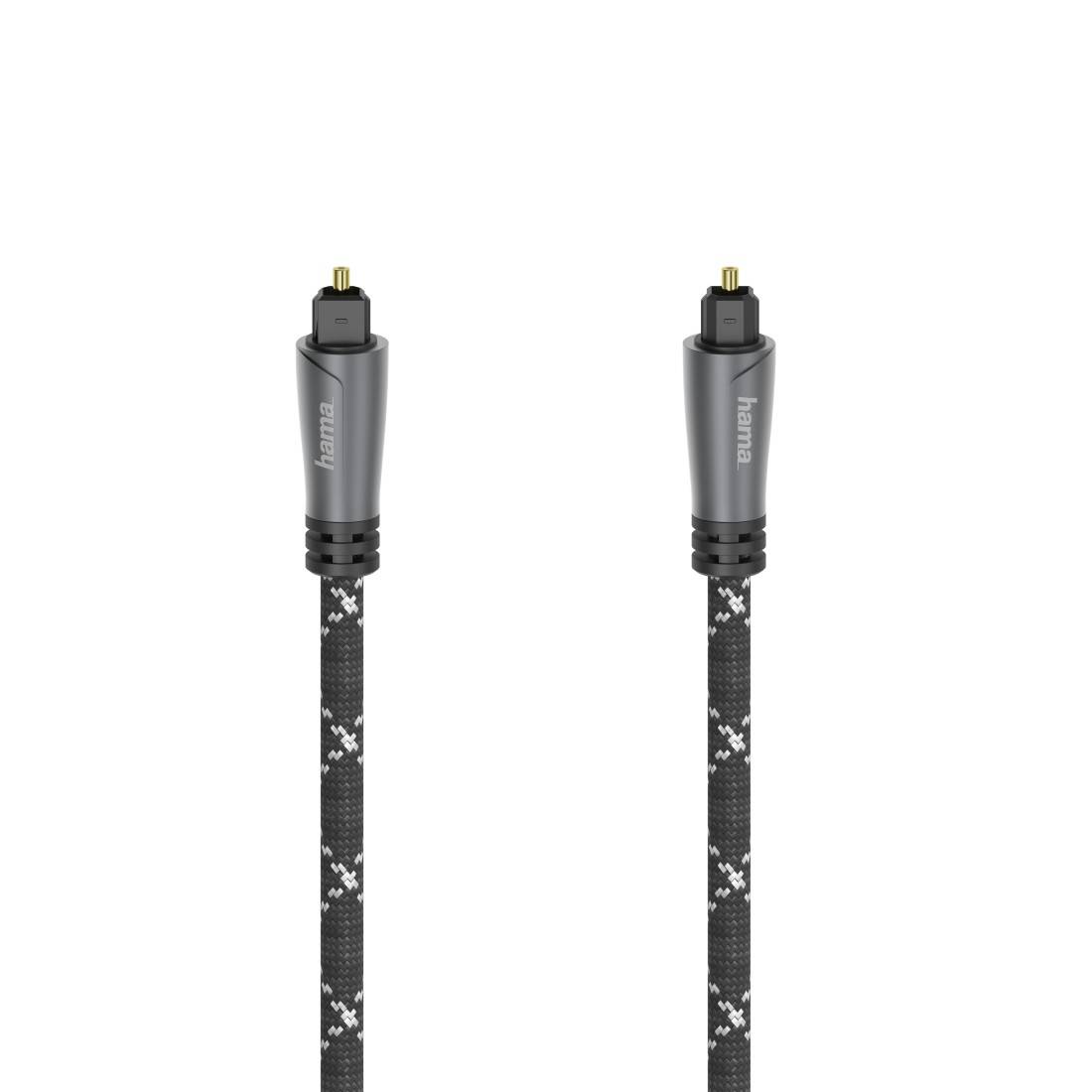 hama 00205140 Audio-Lichtleiter-Kabel, ODT-Stecker (Toslink), Metall, 3,0 m