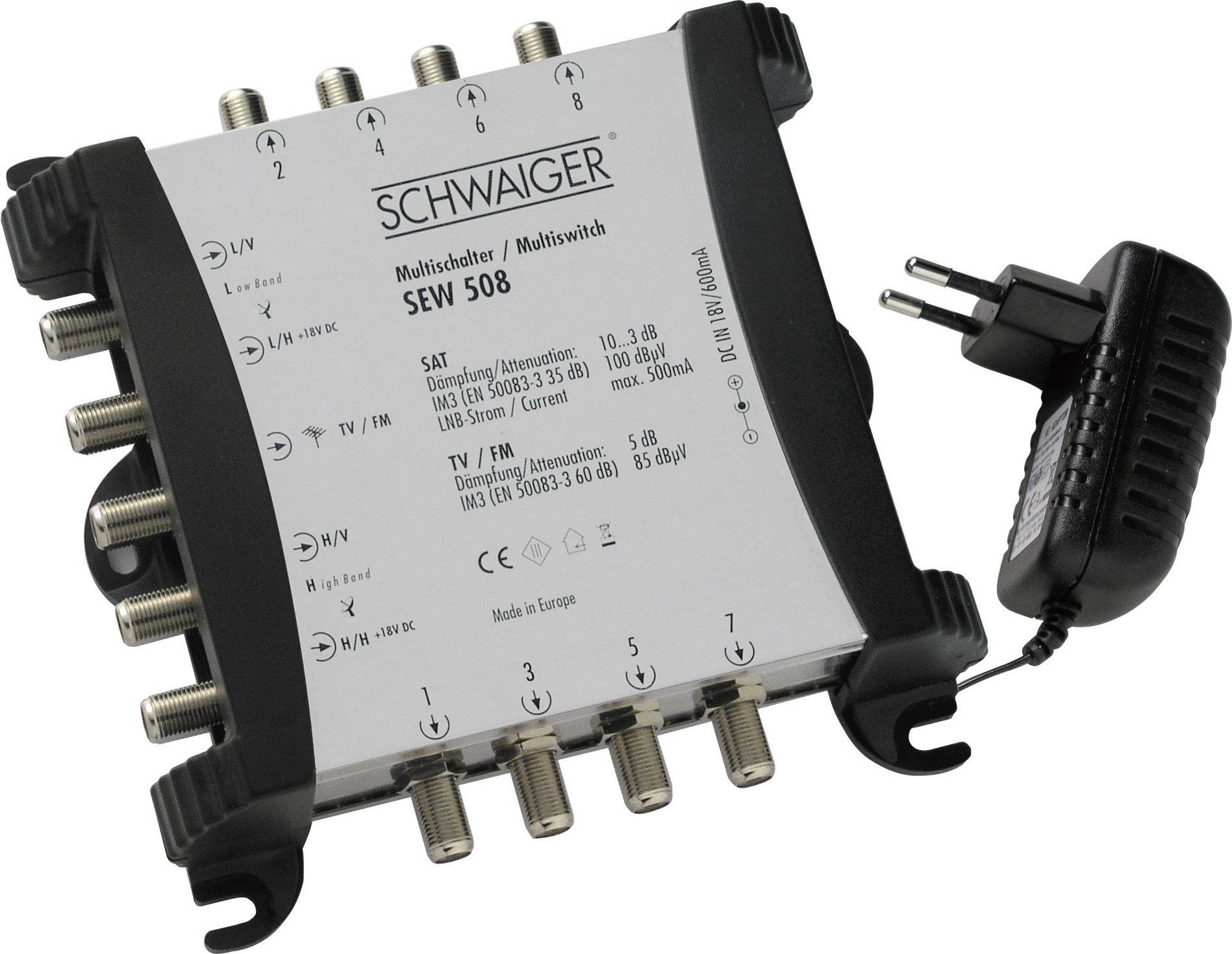 Schwaiger SPI9962SET6 SAT-Anlage ohne Receiver Teilnehmer-Anzahl: 8 80cm