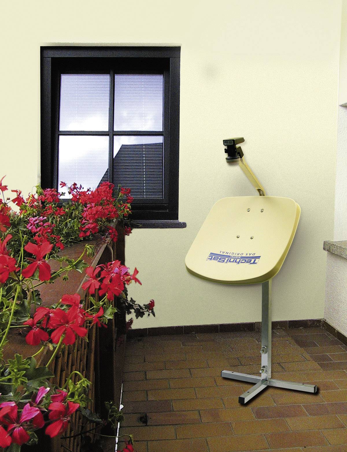 TechniSat Dreibein Balkonständer SAT-Standfuß Silber