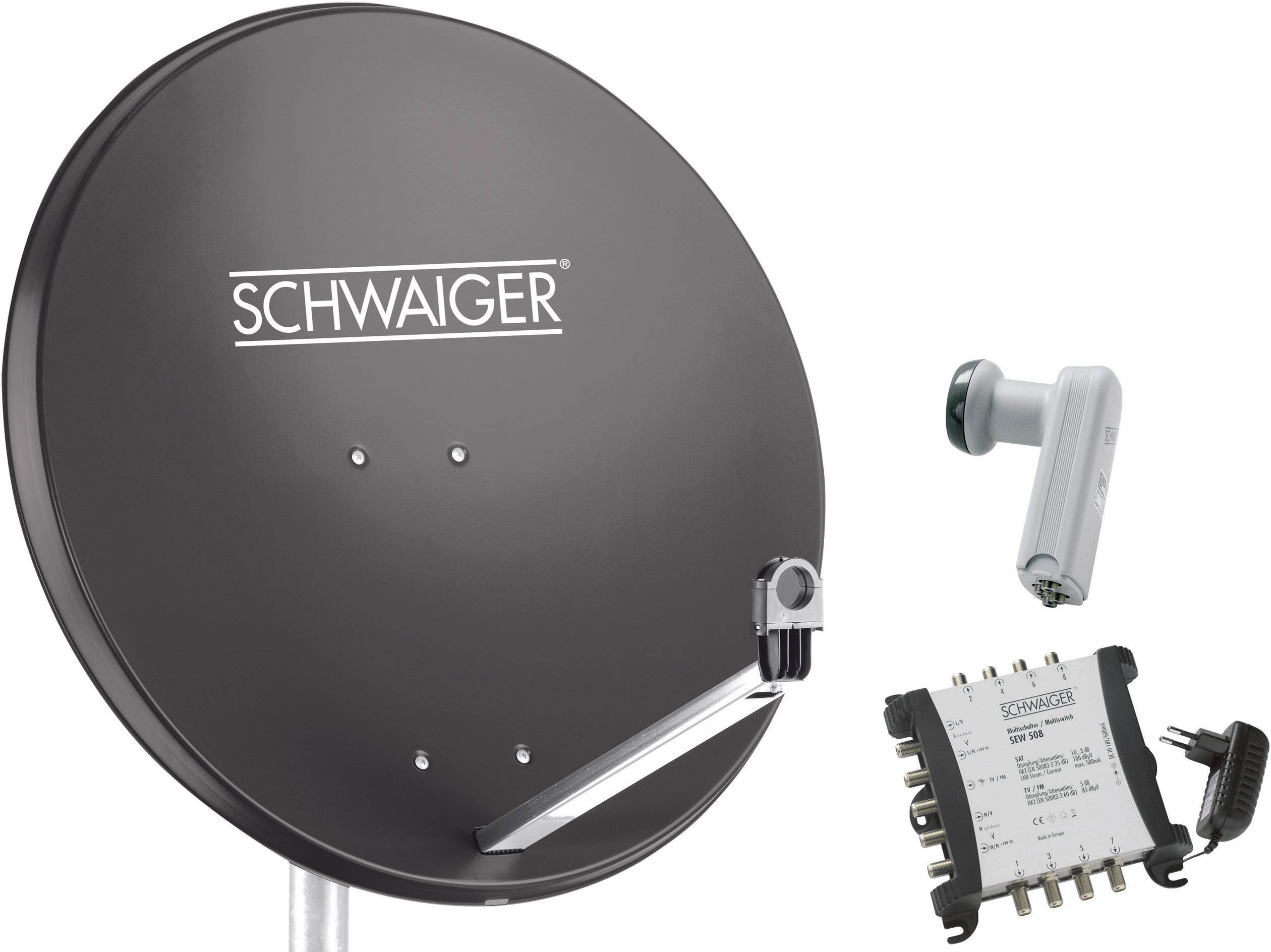 Schwaiger SPI9961SET6 SAT-Anlage ohne Receiver Teilnehmer-Anzahl: 8 80cm