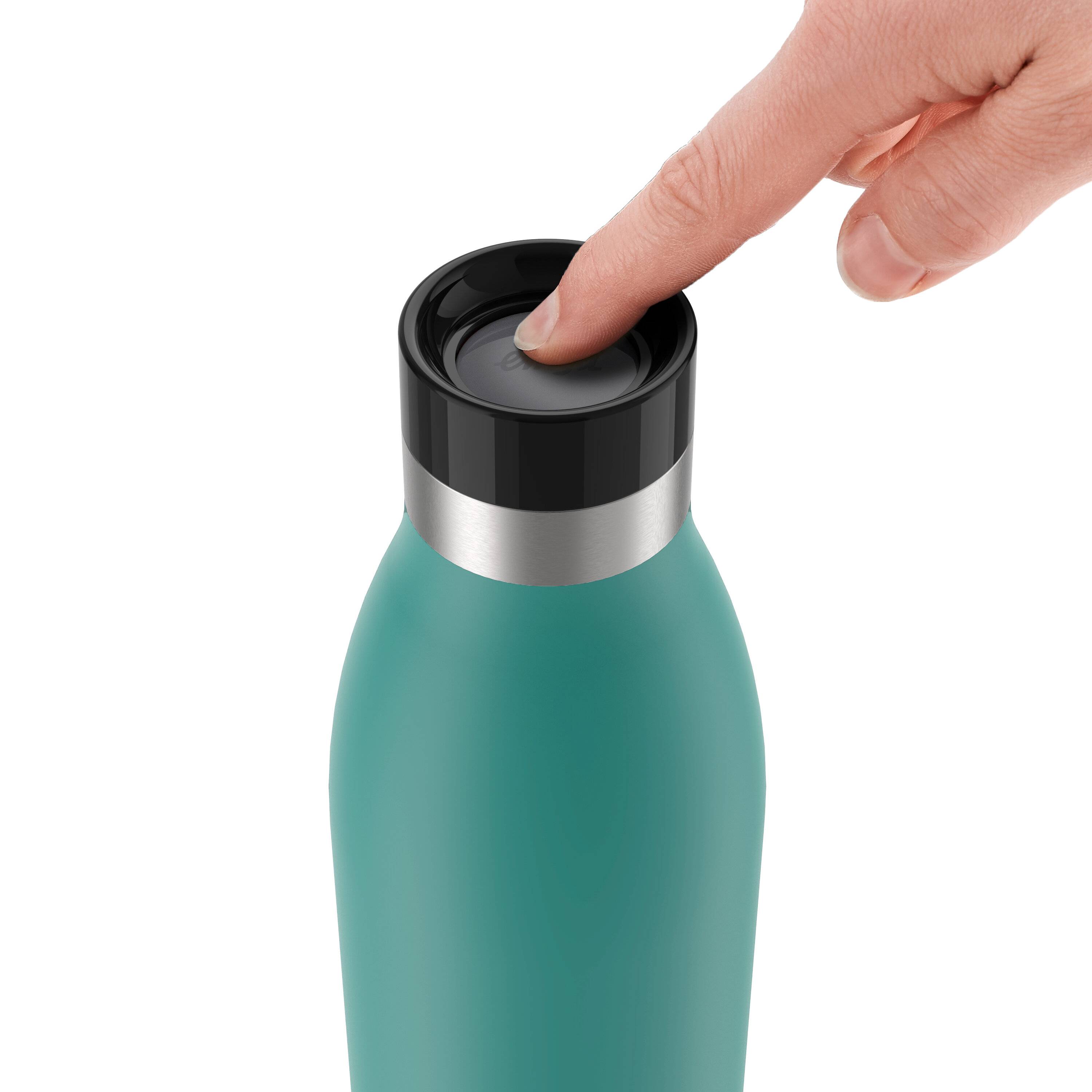 EMSA Bludrop Color Bludrop 0,7 L petrol N31110, Tägliche Nutzung, 700 ml, Edelstahl, Grün, 12 h, 6 h