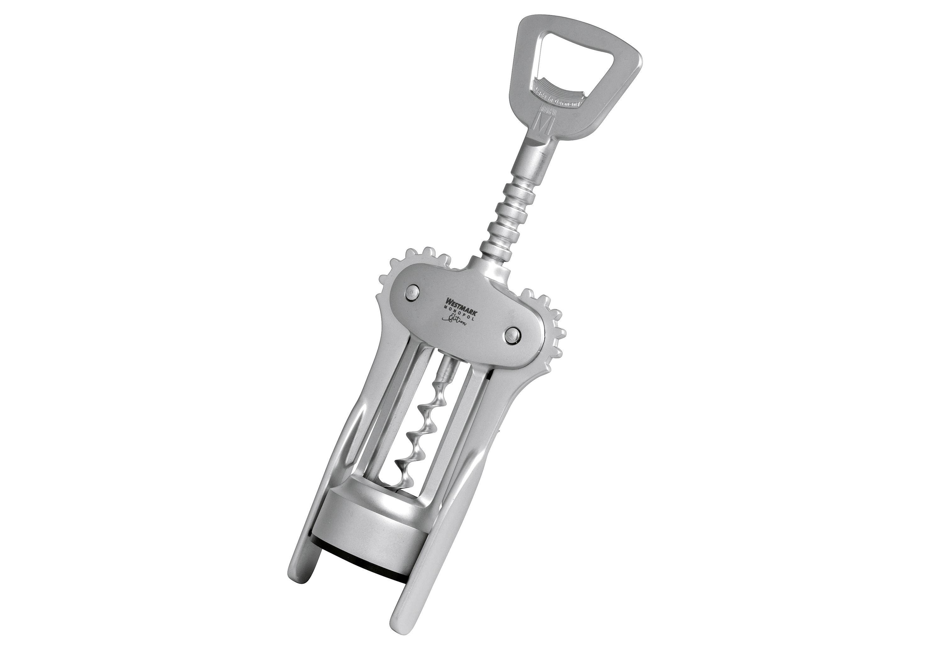 Westmark Hebelkorkenzieher Fino Monopol, Flügelkorkenzieher, Silber, Zink Stahl, Deutschland, 203 mm, 7541 mm