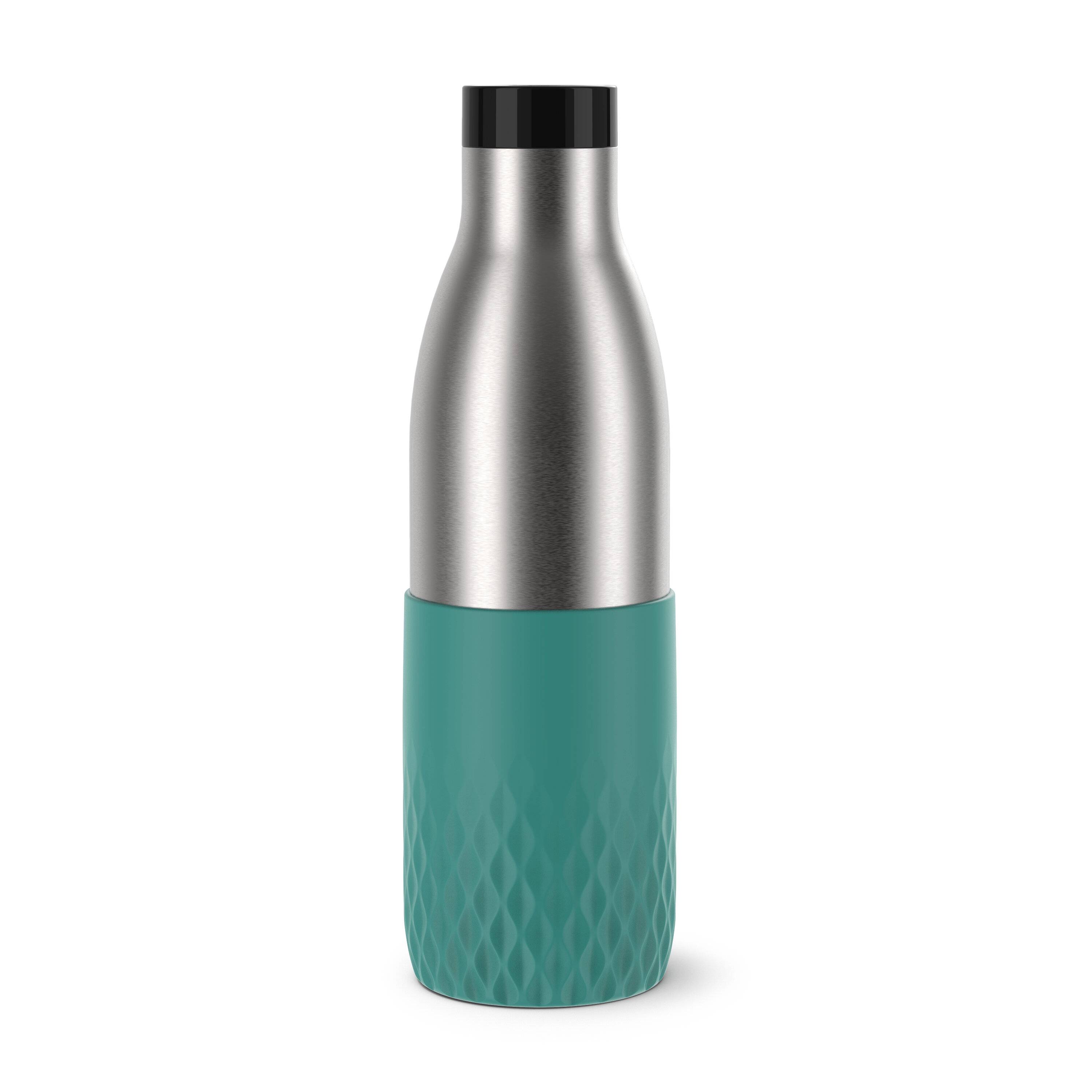 EMSA Bludrop Sleeve 0,7 L N31112, Tägliche Nutzung, 700 ml, Edelstahl, Grün, Edelstahl, 12 h, 6 h
