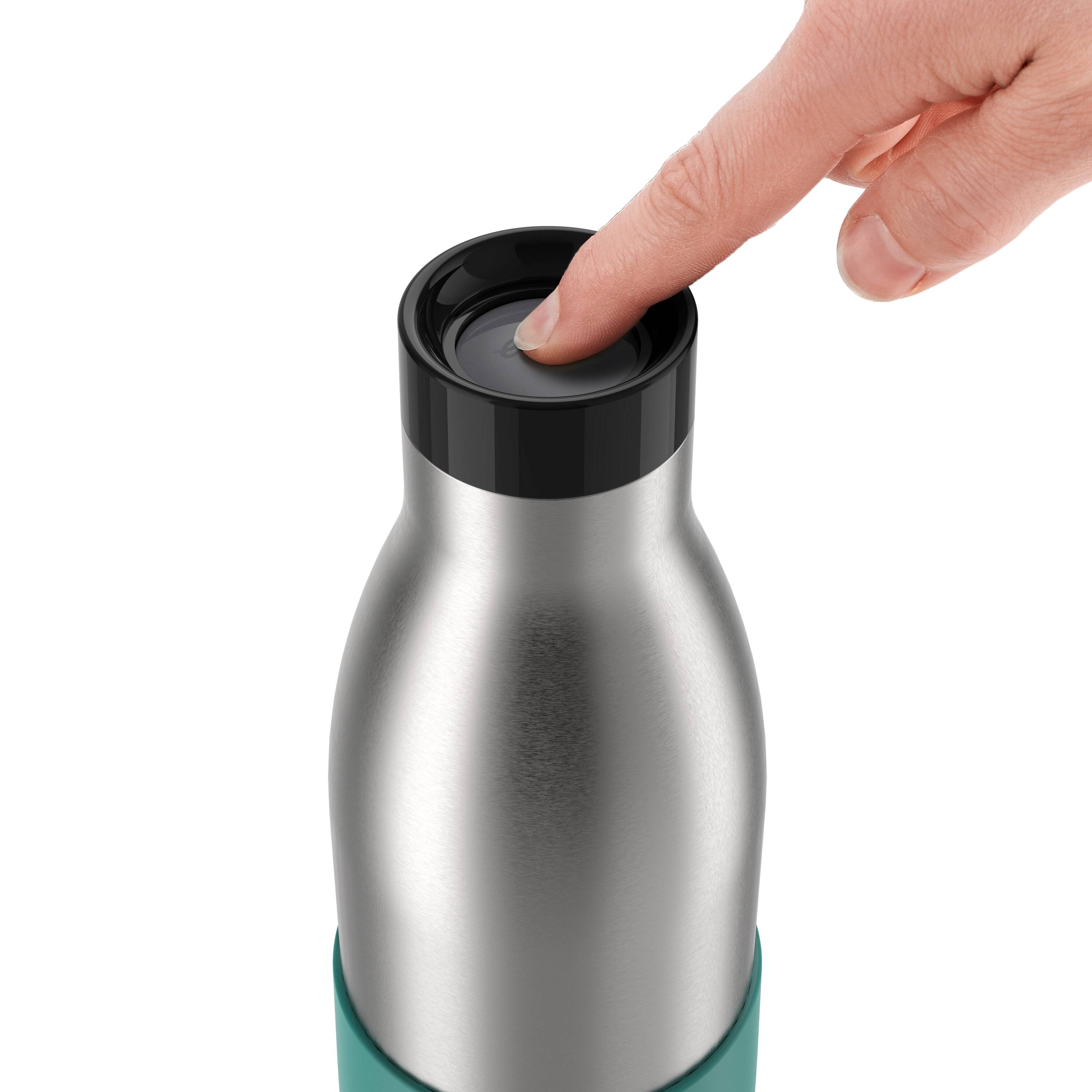 EMSA Bludrop Sleeve 0,7 L N31112, Tägliche Nutzung, 700 ml, Edelstahl, Grün, Edelstahl, 12 h, 6 h