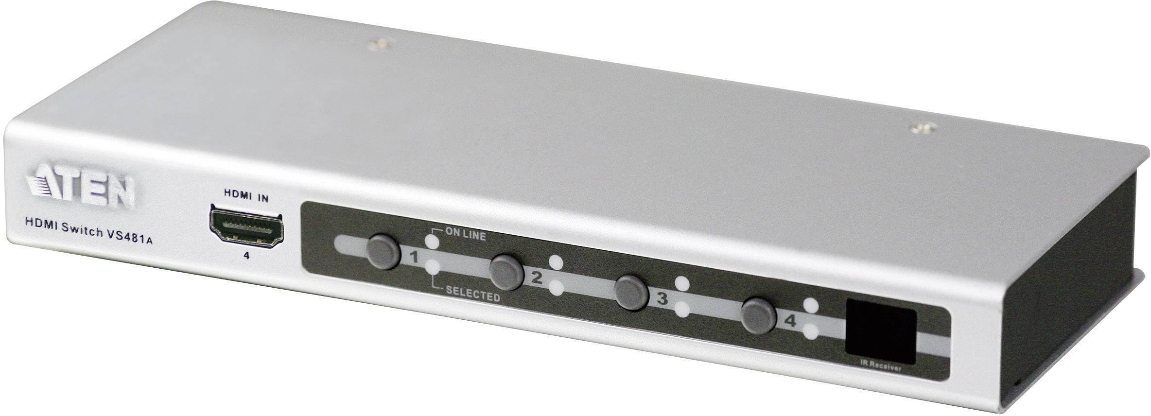 ATEN VS481A-AT-G 4 Port HDMI-Switch über PC steuerbar, mit Fernbedienung 1920 x 1200 Pixel