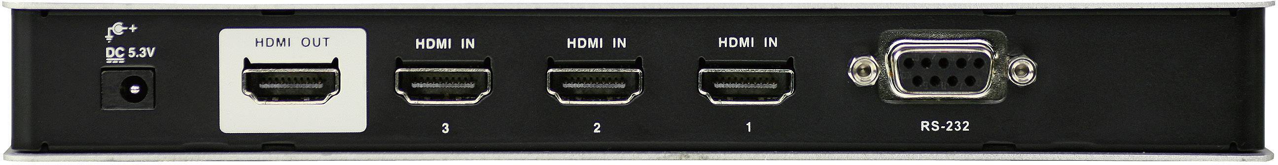 ATEN VS481A-AT-G 4 Port HDMI-Switch über PC steuerbar, mit Fernbedienung 1920 x 1200 Pixel