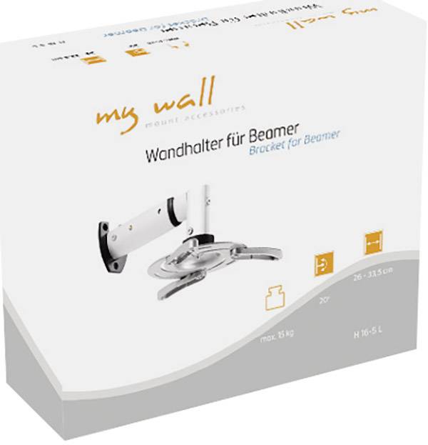 My Wall H 16-5 Beamer-Wandhalterung Neigbar Wandabstand (max.): 33.5cm Silber (matt)