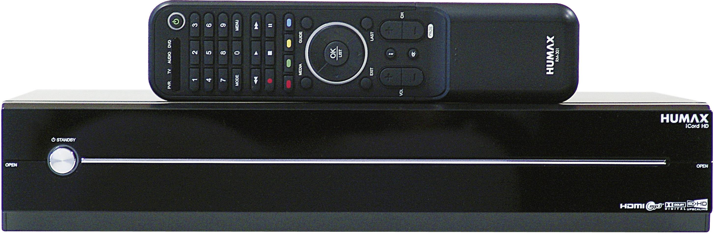 HD-SAT-Receiver Humax iCord Twin Tuner, Aufnahmefunktion, mit Festplatte, Front-USB, CI Schacht, Einkabeltauglich Anzahl Tuner=2