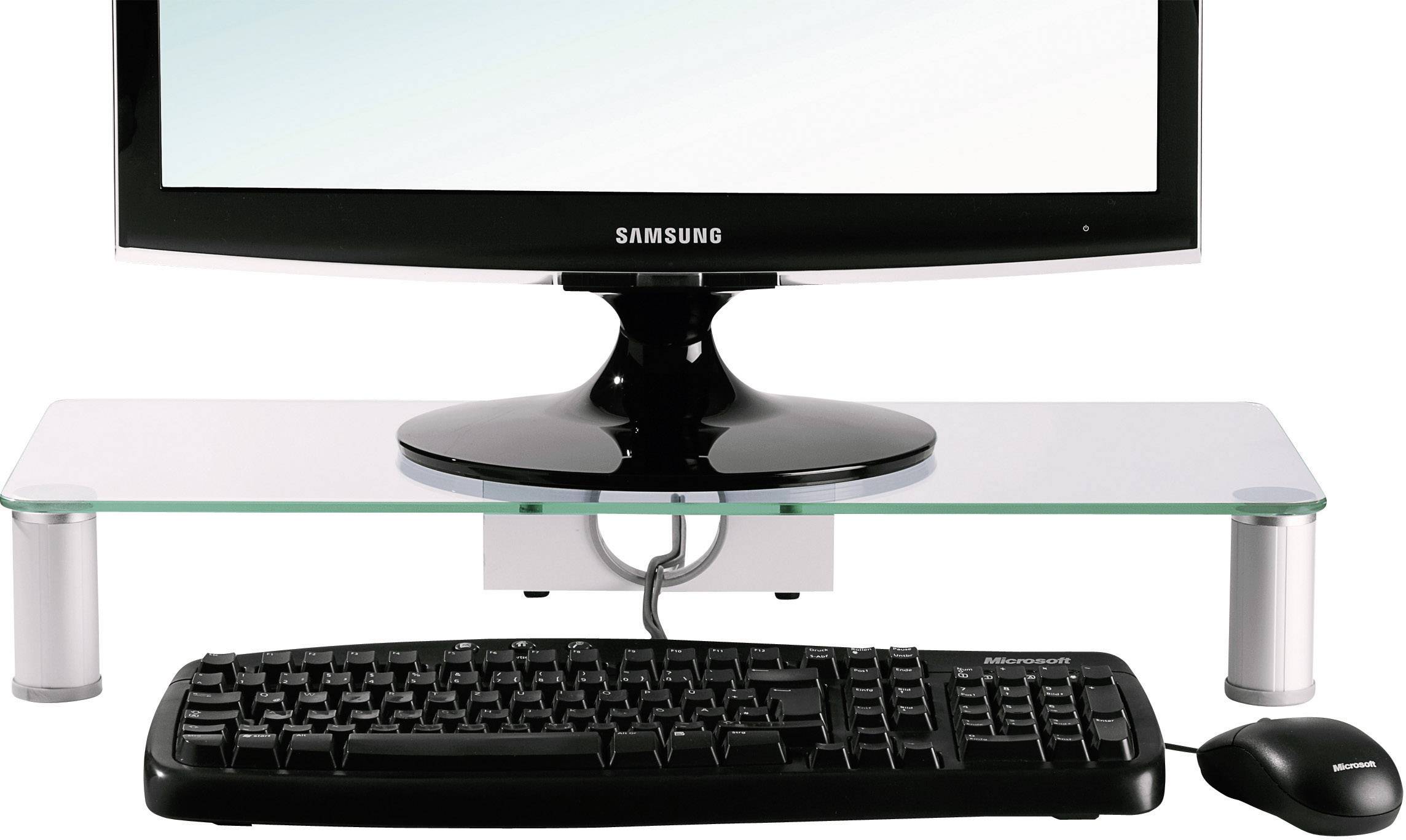 VCM Morgenthaler Parco Alu/Verre Monitor-Erhöhung Höhen-Bereich: 10 cm (max) Weiß, Grau