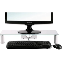 VCM Morgenthaler Parco Alu/Verre Monitor-Erhöhung Höhen-Bereich: 10cm (max) Weiß, Grau VCM Morgenthaler Parco Alu/Verre Monitor-Erhöhung Höhen-Bereich: 10cm (max) Weiß, Grau
