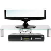 VCM Morgenthaler Parco Alu/Verre Monitor-Erhöhung Höhen-Bereich: 10cm (max) Weiß, Grau VCM Morgenthaler Parco Alu/Verre Monitor-Erhöhung Höhen-Bereich: 10cm (max) Weiß, Grau