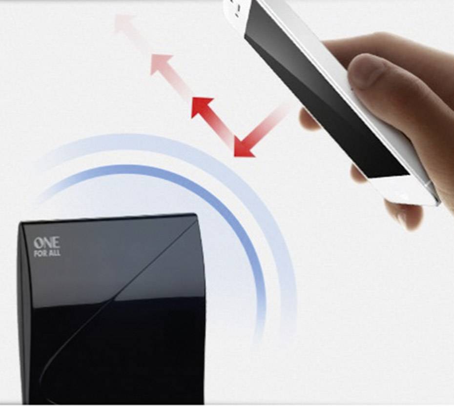 One For All SV 9323 Aktive DVB-T/T2 Flachantenne Innenbereich Verstärkung: 38 dB Schwarz