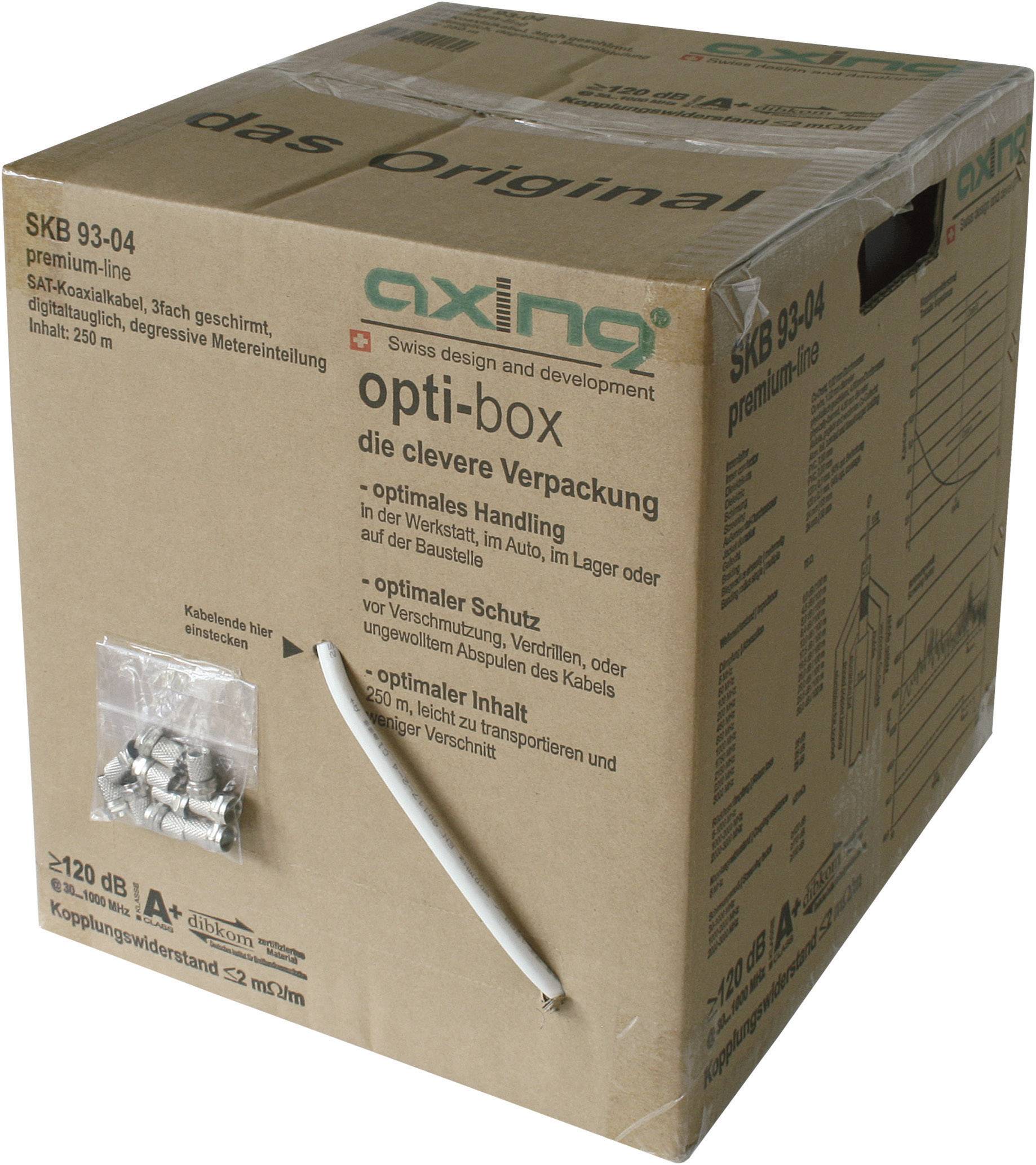 Axing SKB 94-04 SAT Anschlusskabel Koax 250.00m dreifach geschirmt 110 dB