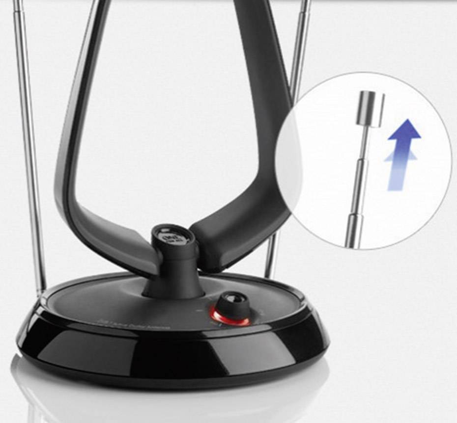 One For All SV 9143 Aktive DVB-T/T2-Teleskopantenne Innenbereich Verstärkung: 42 dB Schwarz