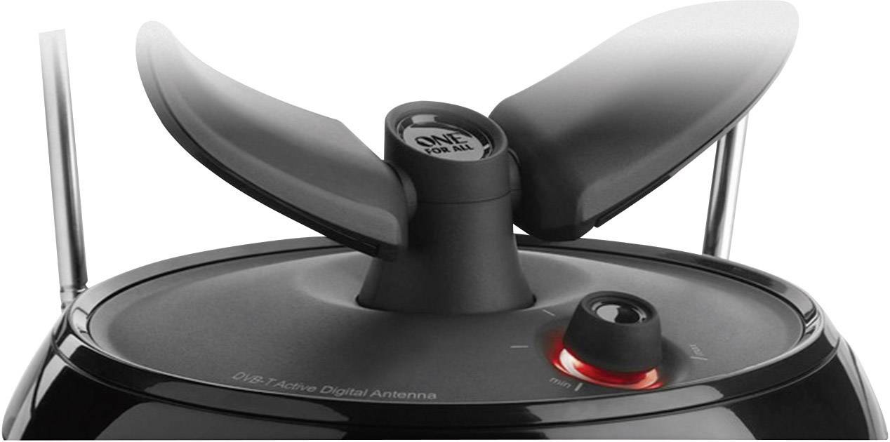 One For All SV 9143 Aktive DVB-T/T2-Teleskopantenne Innenbereich Verstärkung: 42 dB Schwarz