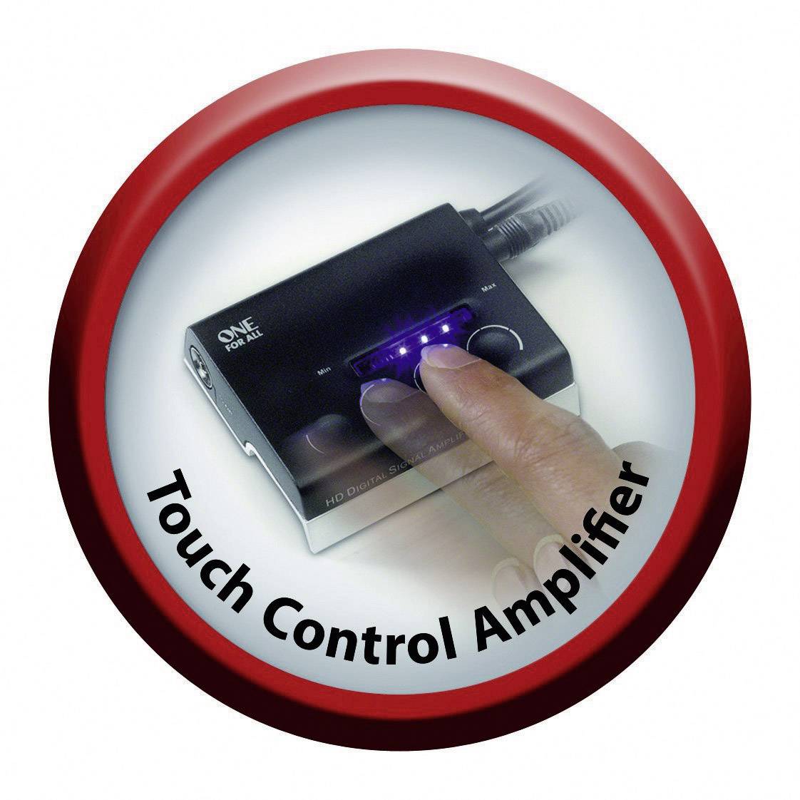 One For All SV 9395 Aktive DVB-T/T2 Flachantenne Innenbereich Verstärkung: 51 dB Schwarz, Silber (gebürstet)