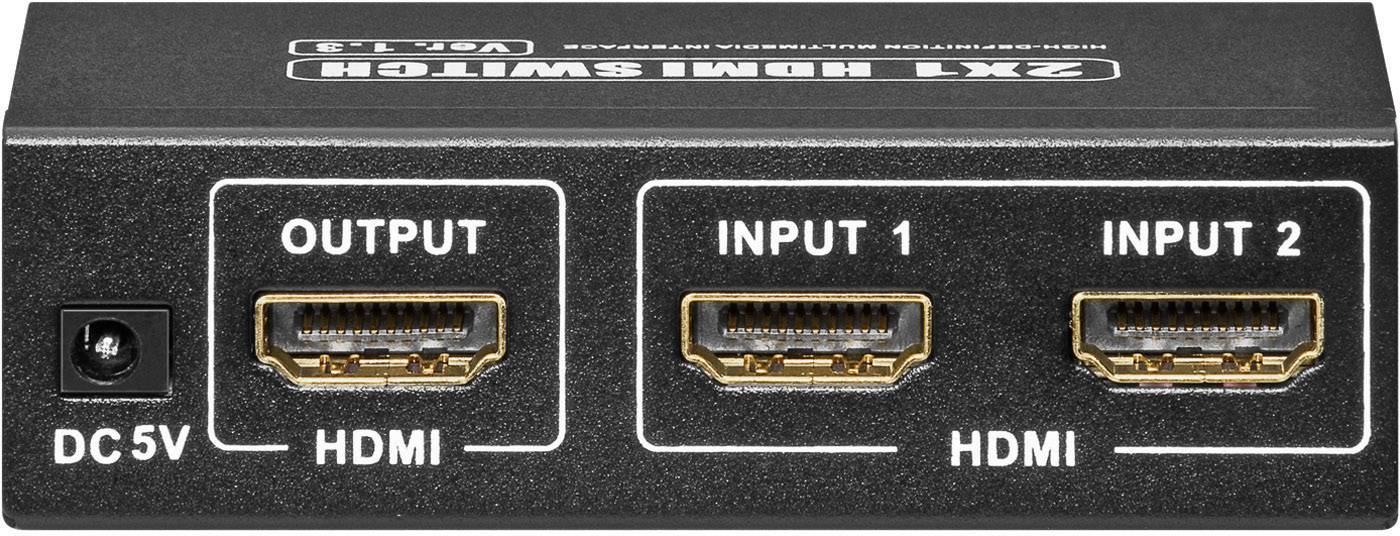 2 Port HDMI-Switch Goobay AVS 43-2 2011 mit Fernbedienung, 3D-Wiedergabe möglich N/A Schwarz